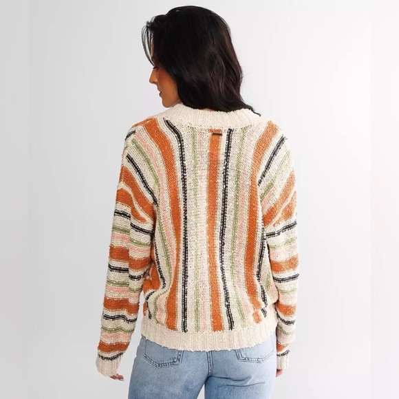 NWT Billabong Bring it together multicolor open weave crossover sweater, S - Picture 2 of 13